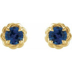 Round 4-Prong Claw Rope Stud Earrings