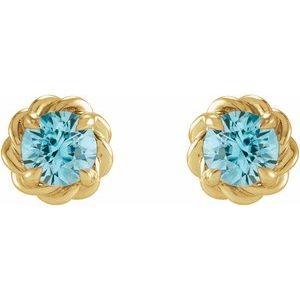 Round 4-Prong Claw Rope Stud Earrings