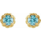 Round 4-Prong Claw Rope Stud Earrings