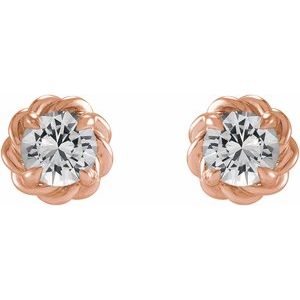 Round 4-Prong Claw Rope Stud Earrings