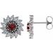 Round 7-Prong Halo-Style Earrings