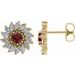 Round 7-Prong Halo-Style Earrings