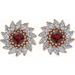 Round 7-Prong Halo-Style Earrings
