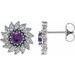 Round 7-Prong Halo-Style Earrings