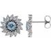 Round 7-Prong Halo-Style Earrings