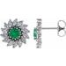 Round 7-Prong Halo-Style Earrings