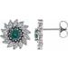 Round 7-Prong Halo-Style Earrings