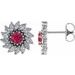 Round 7-Prong Halo-Style Earrings