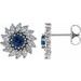 Round 7-Prong Halo-Style Earrings