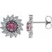 Round 7-Prong Halo-Style Earrings