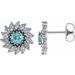Round 7-Prong Halo-Style Earrings