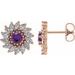 Round 7-Prong Halo-Style Earrings