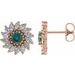 Round 7-Prong Halo-Style Earrings