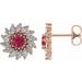 Round 7-Prong Halo-Style Earrings