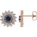 Round 7-Prong Halo-Style Earrings