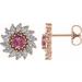 Round 7-Prong Halo-Style Earrings