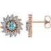 Round 7-Prong Halo-Style Earrings