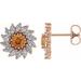 Round 7-Prong Halo-Style Earrings