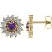 Round 7-Prong Halo-Style Earrings