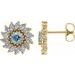 Round 7-Prong Halo-Style Earrings