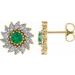 Round 7-Prong Halo-Style Earrings