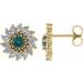 Round 7-Prong Halo-Style Earrings