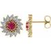 Round 7-Prong Halo-Style Earrings