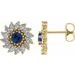 Round 7-Prong Halo-Style Earrings