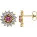 Round 7-Prong Halo-Style Earrings