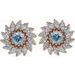 Round 7-Prong Halo-Style Earrings