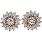 Round 7-Prong Halo-Style Earrings