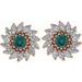 Round 7-Prong Halo-Style Earrings