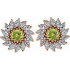 Round 7-Prong Halo-Style Earrings