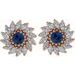 Round 7-Prong Halo-Style Earrings