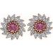 Round 7-Prong Halo-Style Earrings