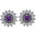 Round 7-Prong Halo-Style Earrings