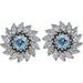 Round 7-Prong Halo-Style Earrings