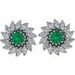 Round 7-Prong Halo-Style Earrings