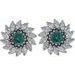Round 7-Prong Halo-Style Earrings