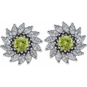 Round 7-Prong Halo-Style Earrings