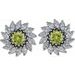 Round 7-Prong Halo-Style Earrings