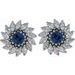 Round 7-Prong Halo-Style Earrings