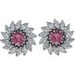 Round 7-Prong Halo-Style Earrings