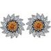 Round 7-Prong Halo-Style Earrings