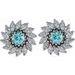 Round 7-Prong Halo-Style Earrings