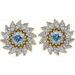 Round 7-Prong Halo-Style Earrings