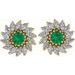 Round 7-Prong Halo-Style Earrings