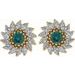 Round 7-Prong Halo-Style Earrings