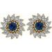 Round 7-Prong Halo-Style Earrings