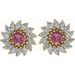 Round 7-Prong Halo-Style Earrings